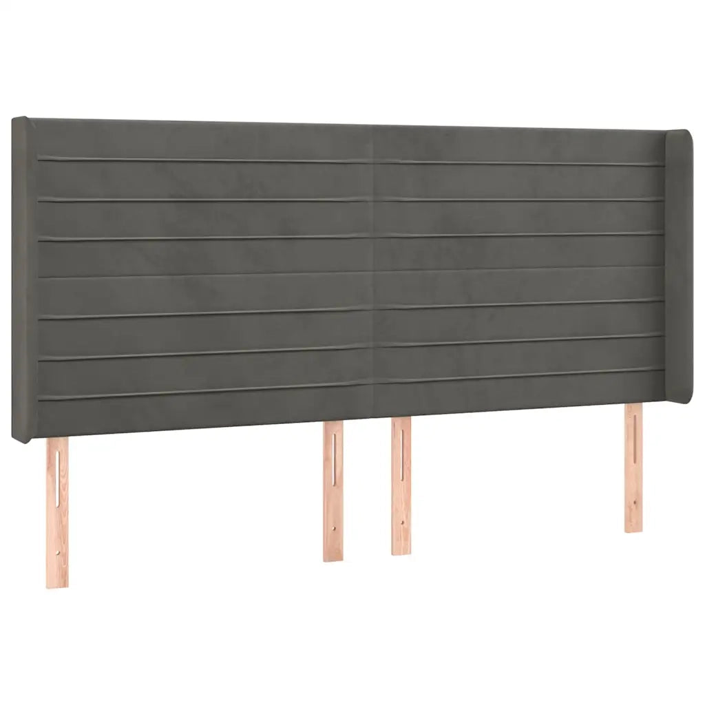 Testiera a LED Grigio Scuro 183x16x118/128cm inTessuto 3124249