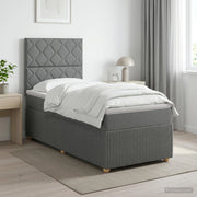 Letto box spring con materasso Grigio Scuro 100 x 200 cm 3454334