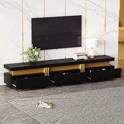 Mobile porta TV effetto marmo nero 200 cm