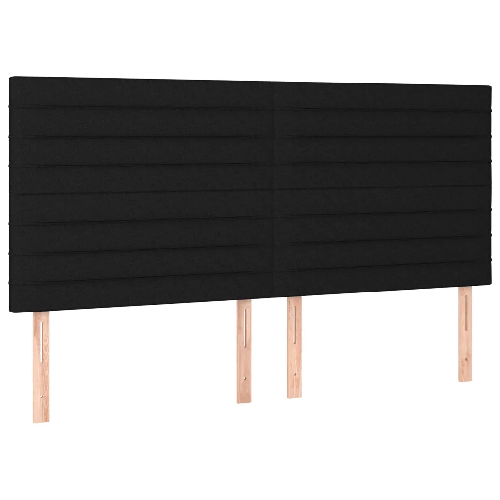 Testiera | Testata Nera 180x5x118/128 cm Tessuto