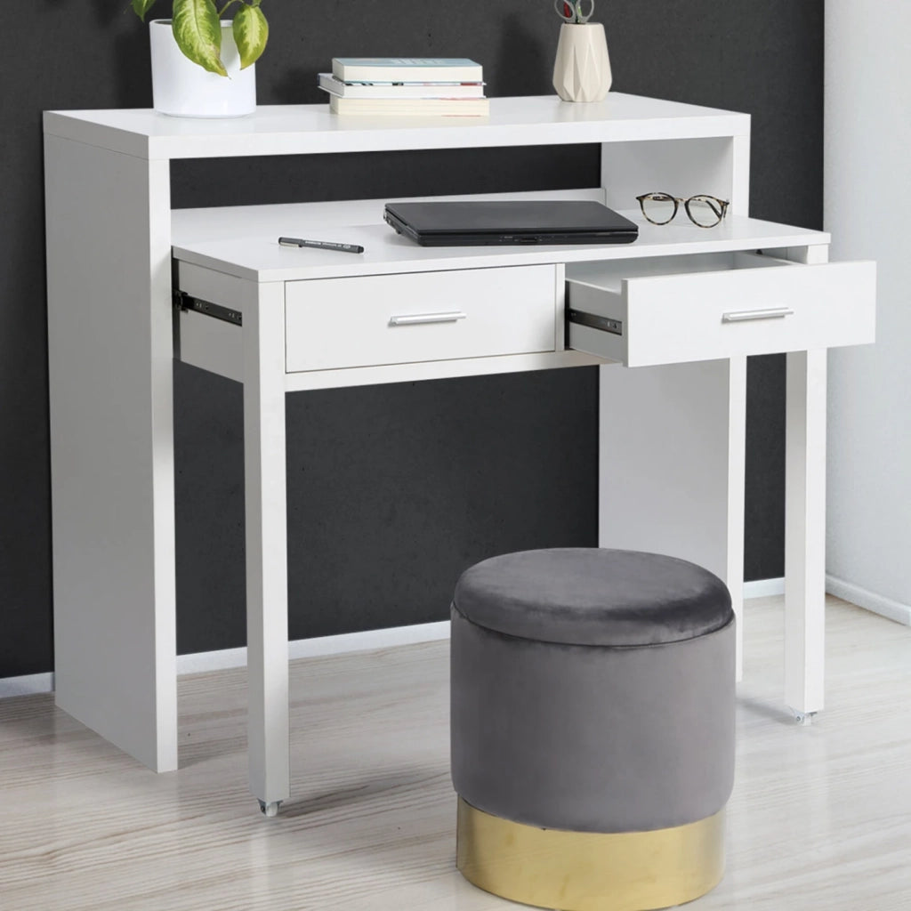IDMarket - Scrivania allungabile MAX in legno bianco