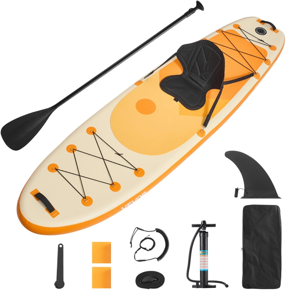 Tavola da Paddle SUP Gonfiabile con Sedile 323 x 83,8 x 15,2 cm, Modello SUP-320S con Pompa, Pagaia e Zaino, Robusta e Pratica