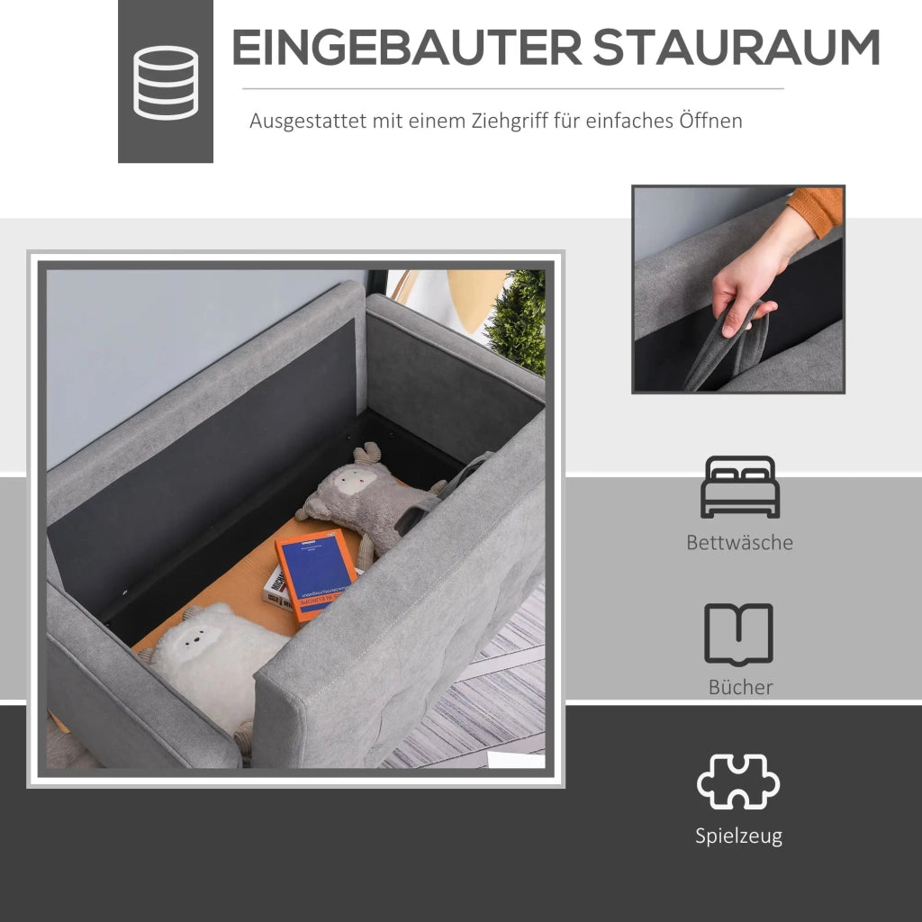 DIVANO 2 posti 117x62x78 cm Grigio in Poliestere