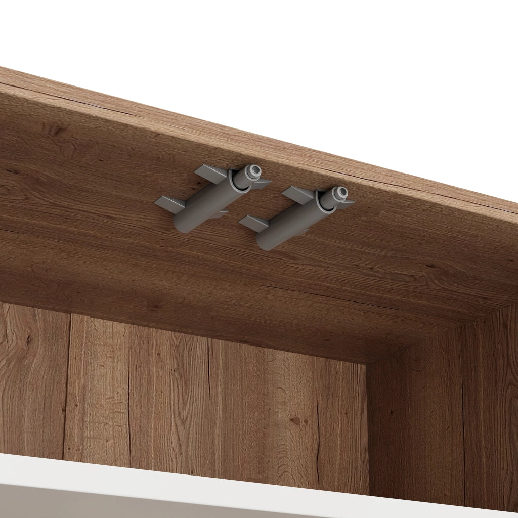 Credenza con 4 ante e cassetto ripiano regolabile in pannello truciolare bianco naturale 120 × 35 × 99 cm