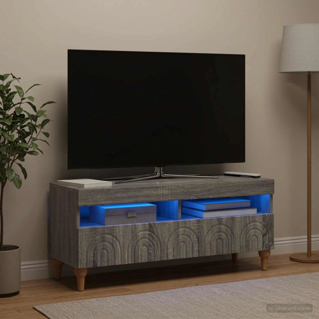 Mobile TV LED ALKMAAR 100 x 35 x 43 cm Sonoma grigio 896331