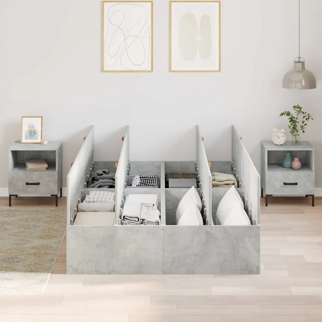 Struttura letto con contenitore Grigio cemento 120 x 190 cm 3335424