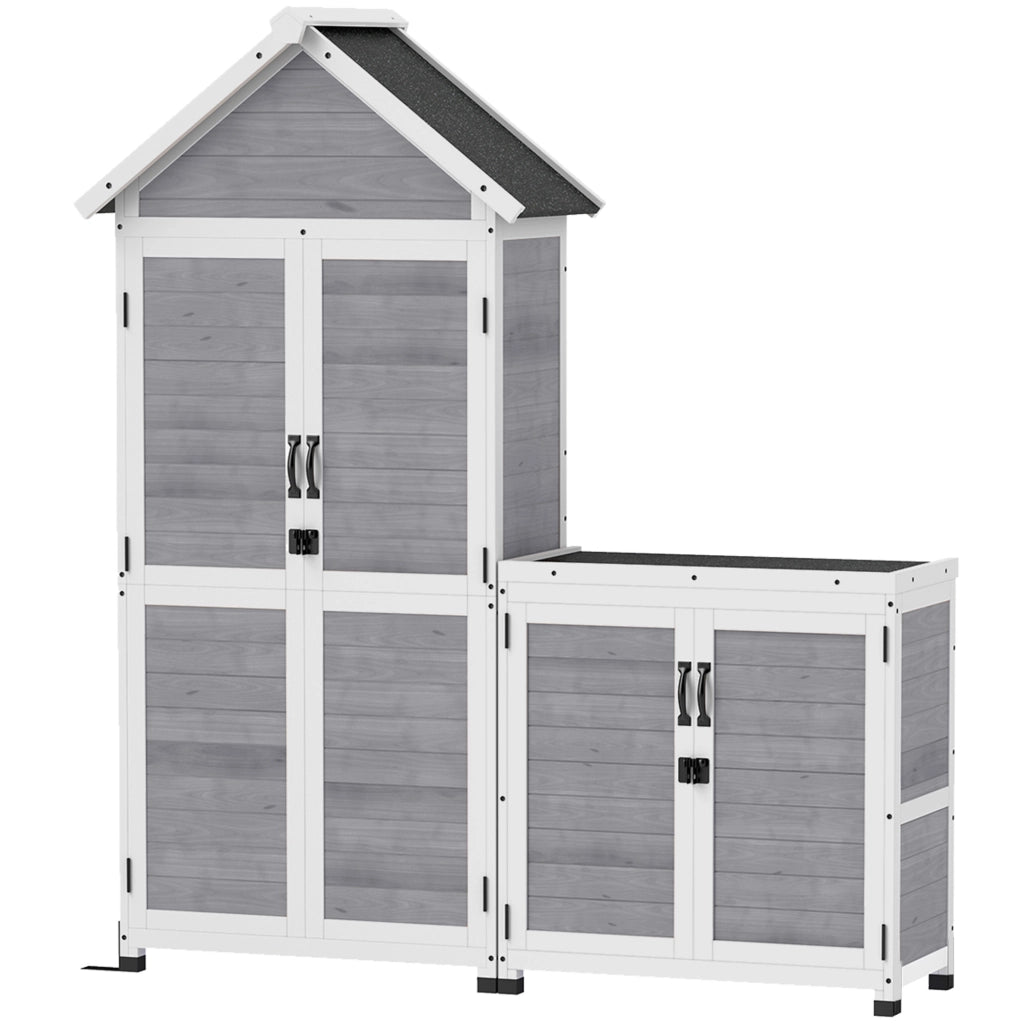 Capanno da Giardino con Armadio ¨C Minimal ¨C Legno di Abete Grigio Chiaro