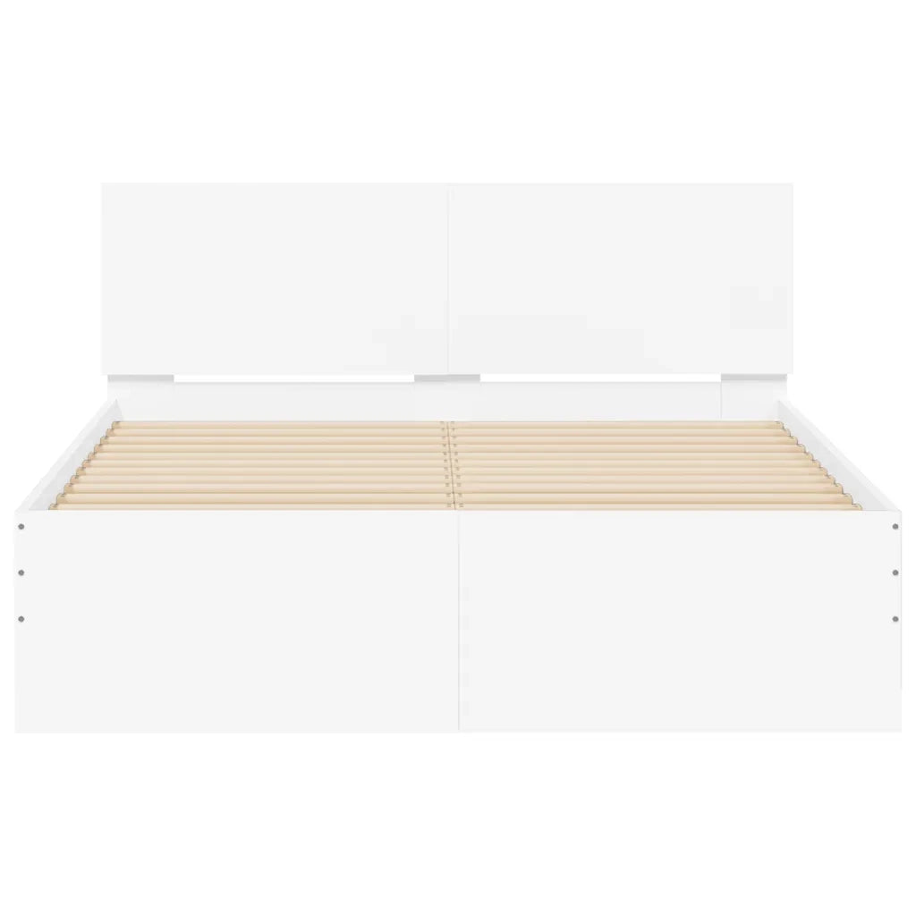 Giroletto con Testiera e LED Bianco 140x200 cm 3207609