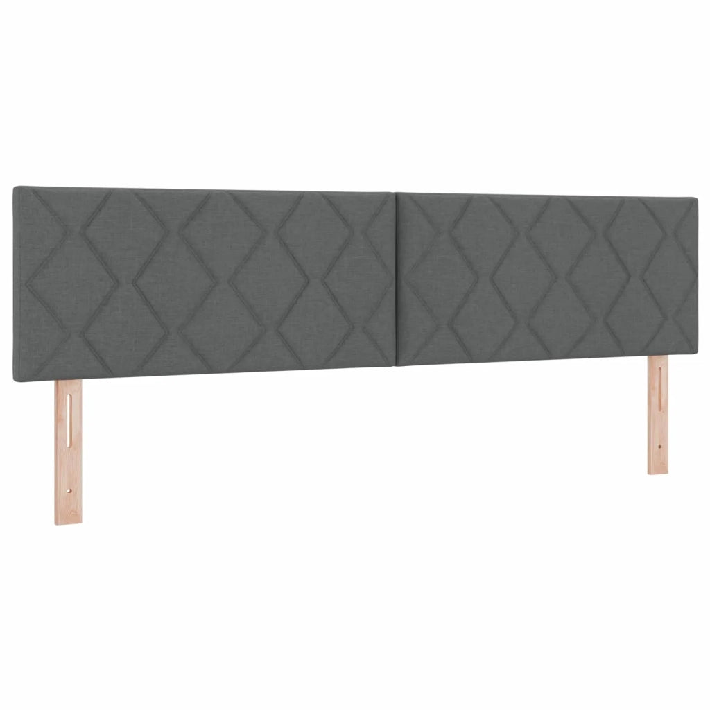 Letto ottomano con materasso 2 pz Grigio Scuro Tessuto 3456713