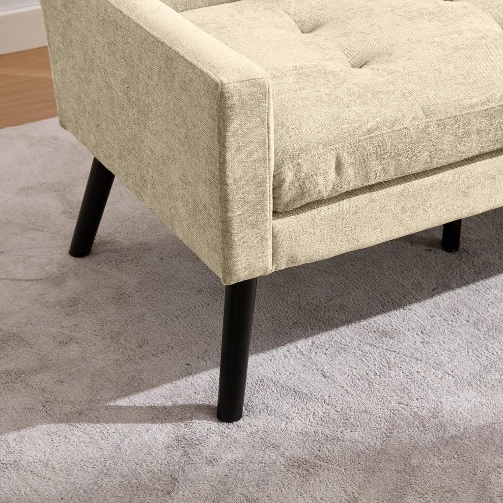 Poltrona 2 Pezzi con Imbottitura in Schiuma, Tessuto Beige