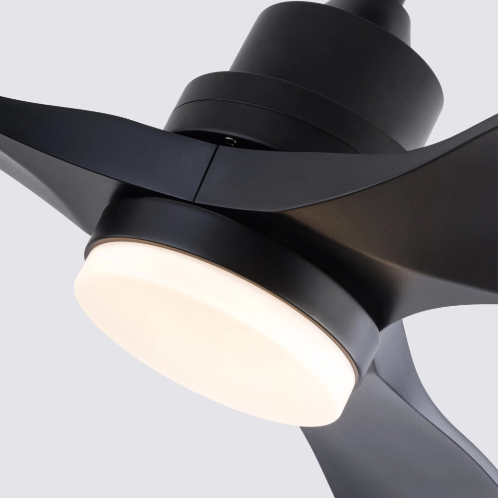 Ventilatore da soffitto 42 pollici con luce LED 20 W e telecomando nero HAVRYA