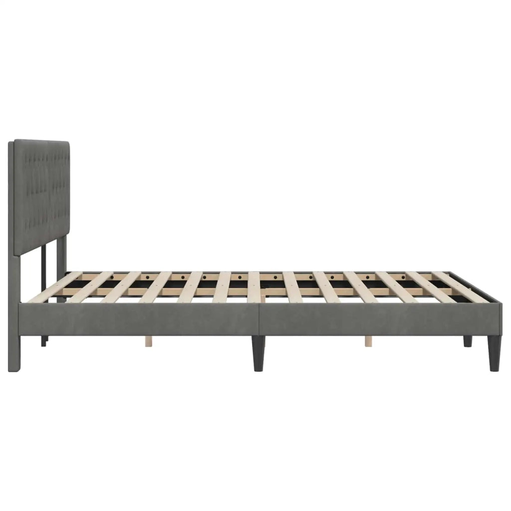 Letto matrimoniale | Letto per adulti | Struttura del letto Grigio Scuro 120 x 200 cm Velluto