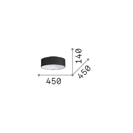 Set Paralume Cilindro D45 H14 Tessuto Bianco Collezione SET Ideal Lux