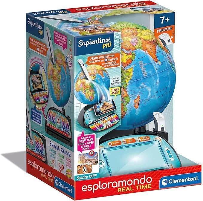 EIC Sapientino Piu - Esploramondo Real Time - Globo Interattivo Parlante, Mappamondo Bambini, Elettronico Parlante, Penn