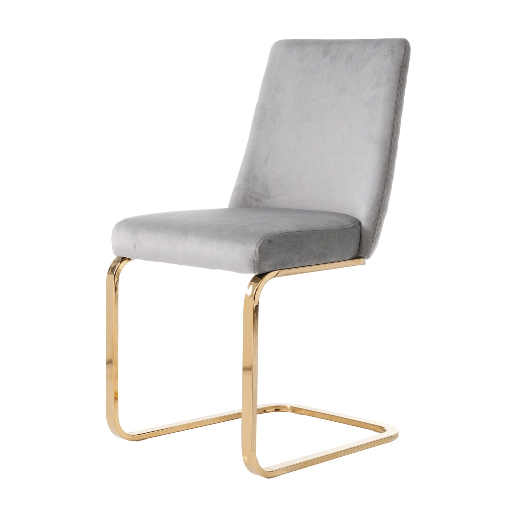 SEDIA in velluto grigio, Set da 4 pezzi