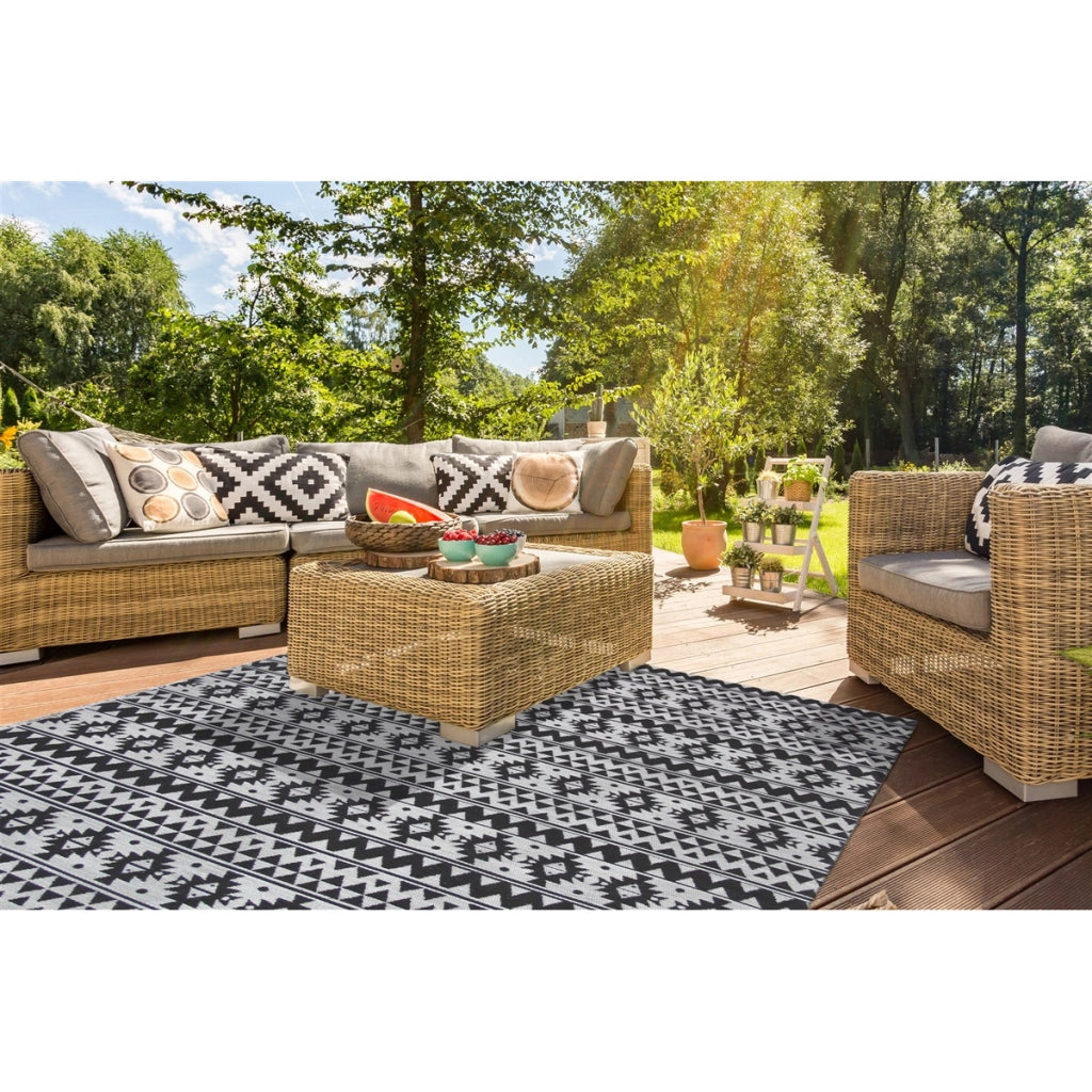 Tappeto Sunny 200 Nero in poliestere per interno ed esterno