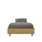 Letto Sommier imbottito 1 piazza e mezza 120x200 cm tessuto Labirinto Azelia - Senza rete,Giallo