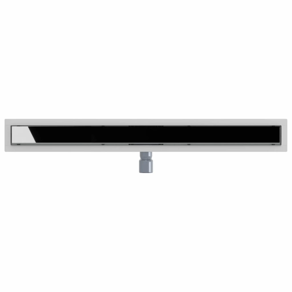 Drenaggio doccia con copertura in vetro Nero 90 cm CFW3675910