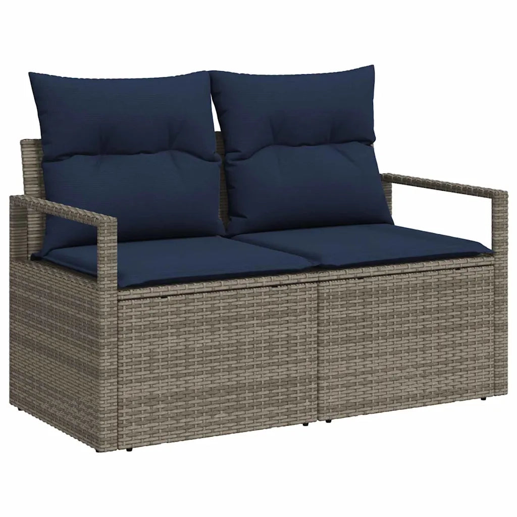 Set Divano da Giardino con cuscino 9 pcs Grigio polyrattan 3347745