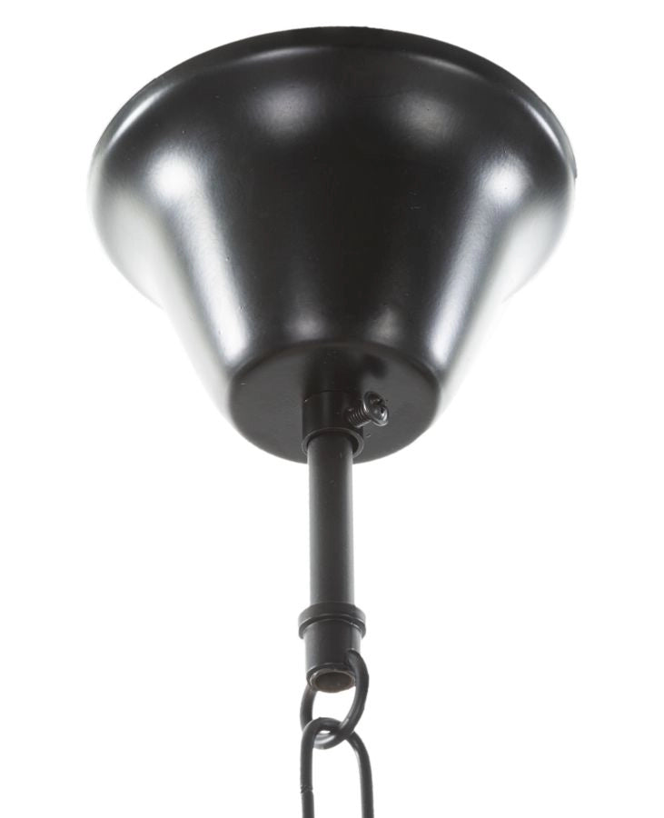 Lampadario Rope Circle Ø64x90 cm in Ferro e Corda Marrone e Nero