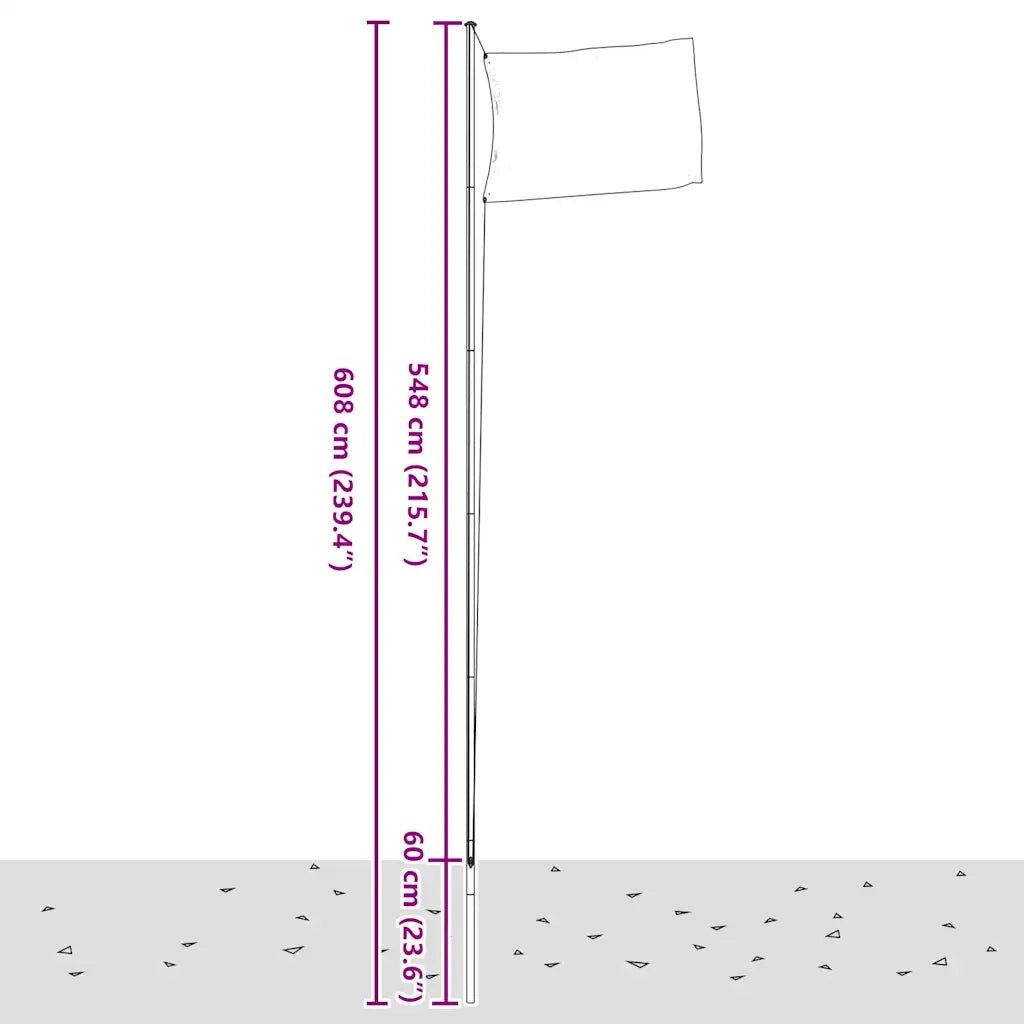 Asta e Bandiera Danimarca 6,08 m Alluminio CFW8265264