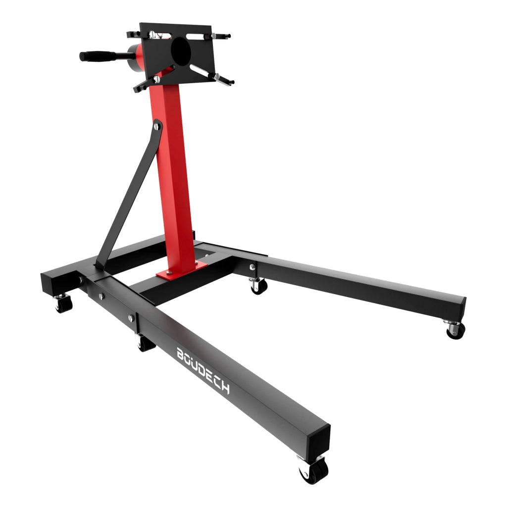 Keplero - Cavalletto di Sostegno per Motore max 900Kg in Acciaio Supporto con Bracci Girevoli 360° Nero