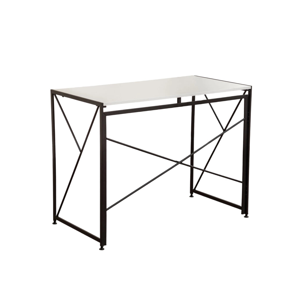 Scrivania pieghevole 99x50x75 cm in MDF e metallo bianca