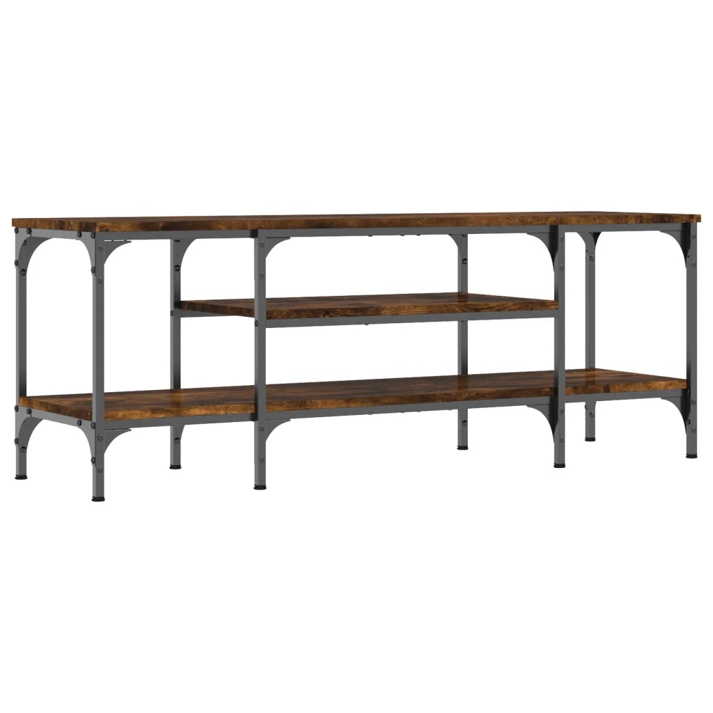 Mobile TV | Armadietto TV | Mobile Porta TV Rovere Fumo 121x35x45 cm in Legno Multistrato e Ferro