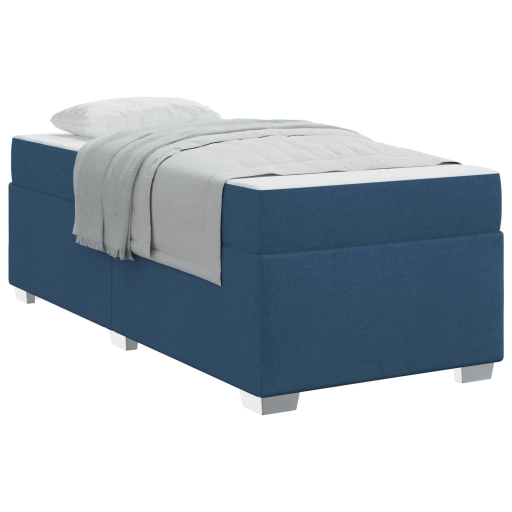 Struttura del letto con materasso Blu 90 x 200 cm Tessuto