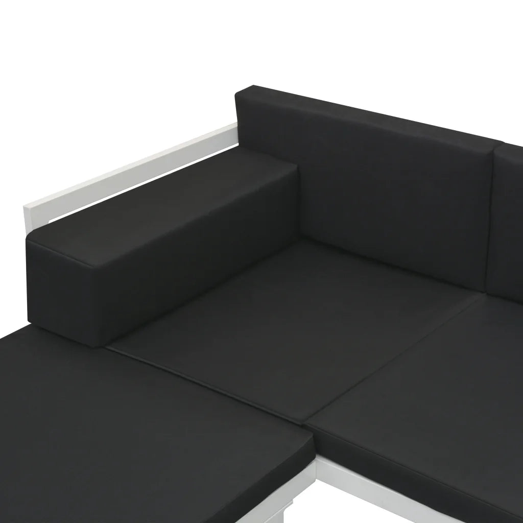 Set Divani da Giardino 5 pz in Textilene e Alluminio Nero 42814