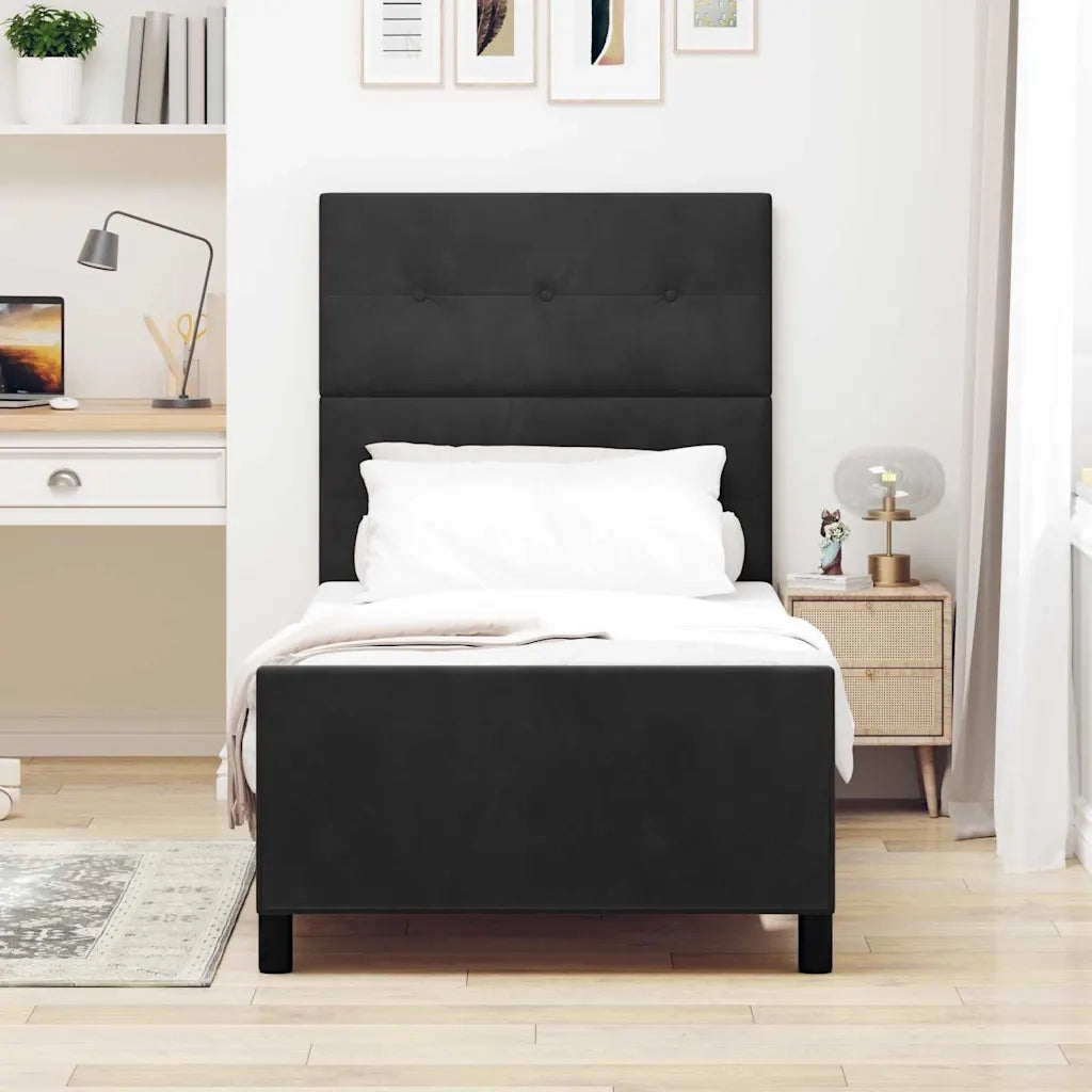 Letto a molle con testiera Nero 100 x 200 cm Velluto 3344923
