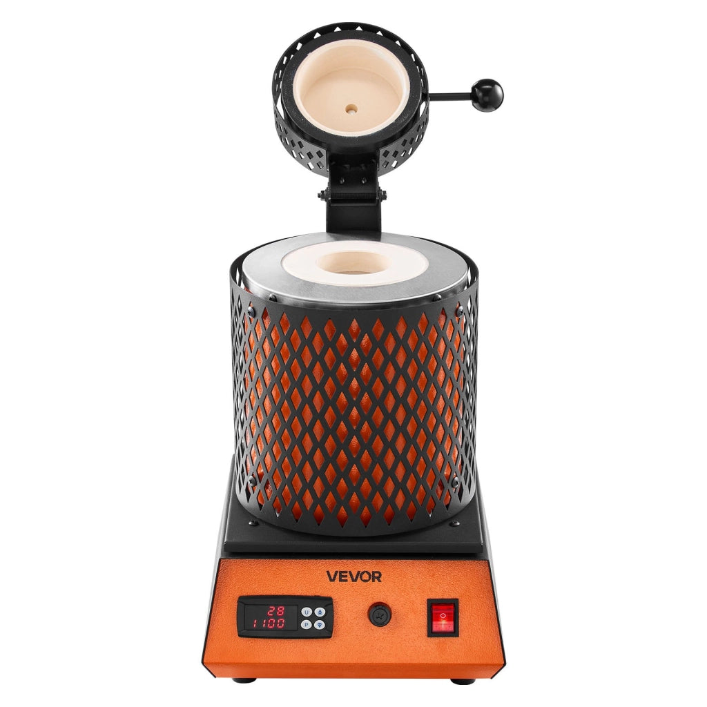 Forno Elettrico per Fusione Metalli 1350W 1150℃ KD-1101 con Crogiolo 3 kg per Creazione Gioielli Macchina Compatta Fai da Te