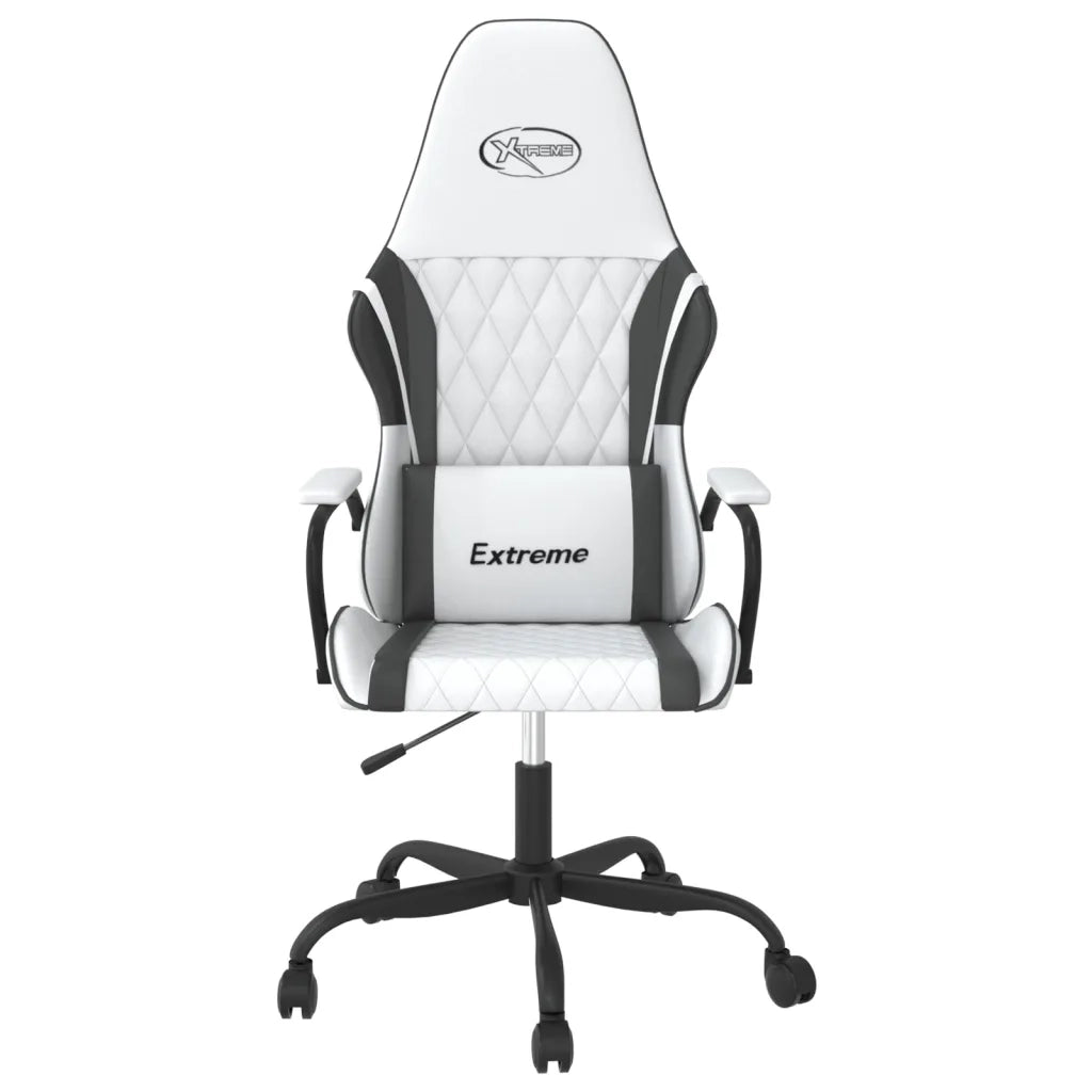 Sedia da Gaming Massaggiante Bianco e Nero in Similpelle 345543