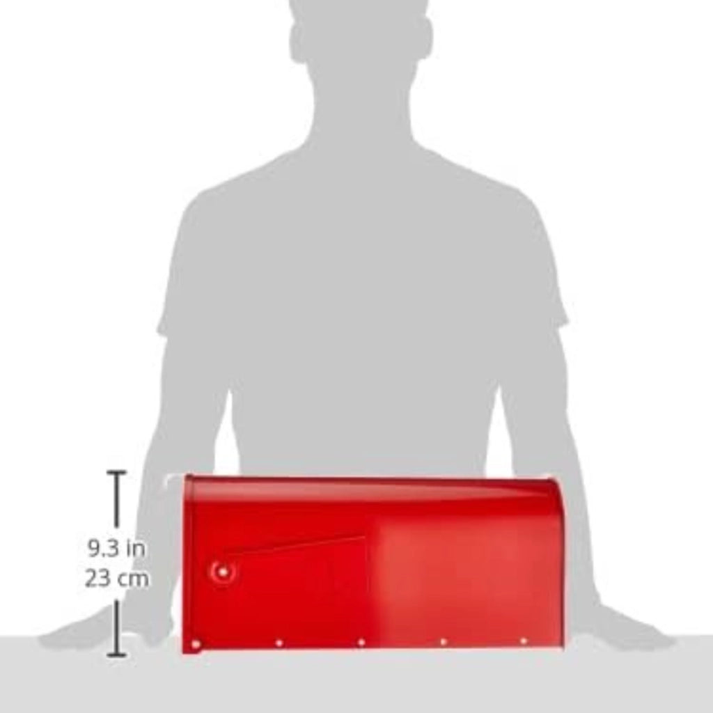 ALUBOX Cassetta Posta Americana 22X17X48 Cm Cassetta Postale In Lamiera Zincata Cassetta Postale Da Esterno Formato Rivista Con Bandierina COLORE: ROSSO