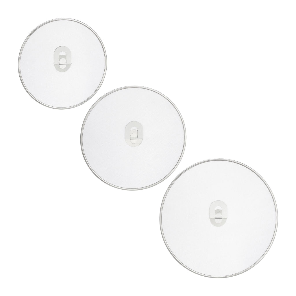 Set di 3 pratici coperchi antispruzzo da cucina 30 x 30 x 30 cm in acciaio inox argentato 13_0014304