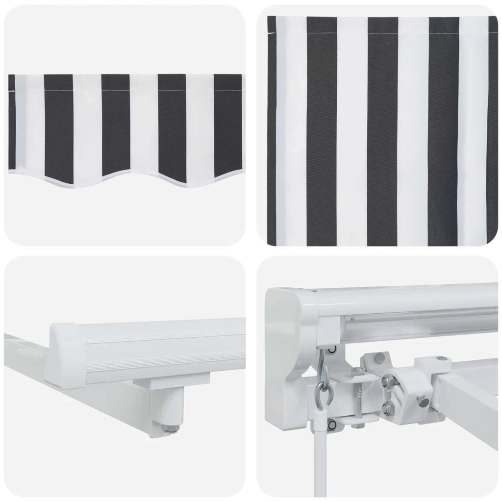 Tenda retrattile manuale Antracite e Bianco 4,5 × 3 m 3420294