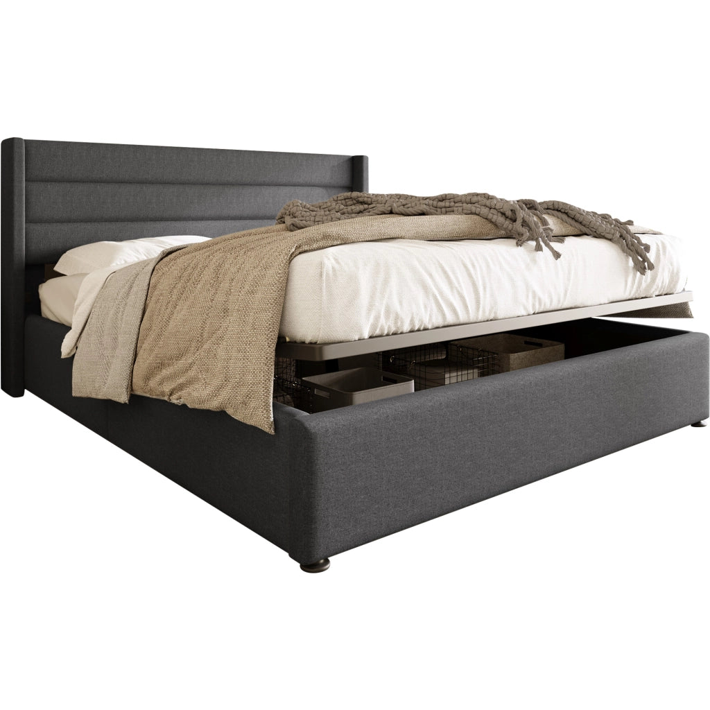 Letto contenitore matrimoniale 140x200 grigio