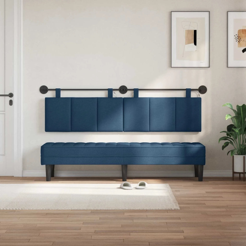 Testiera | Testata sospesa Con luce LED Blu Tessuto