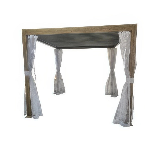 Zanzariera per Pergola Bioclimatica 3 x 4 m Bianca in Nylon 40 g Set 4 Pezzi