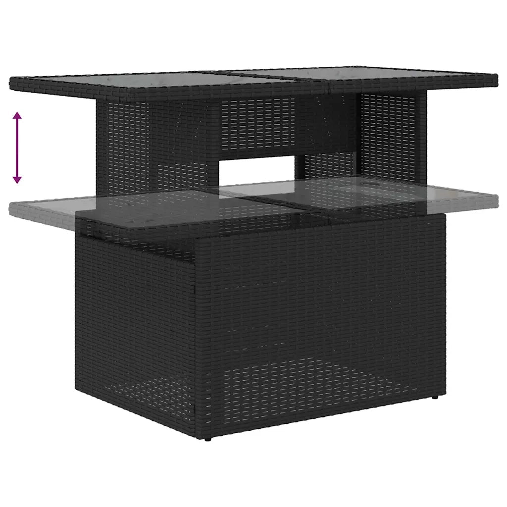 Set Divano da Giardino con cuscino 6 pcs Nero e blu 3348812