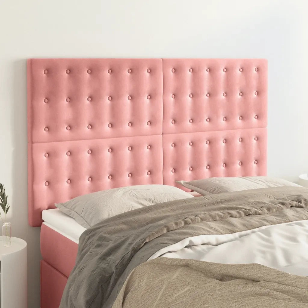 Testiera | Testata Rosa 144x5x118/128 cm Velluto