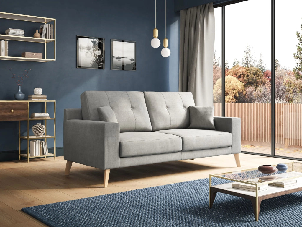 Danish Divano moderno in tessuto morbido impermeabile T02 166 cm grigio