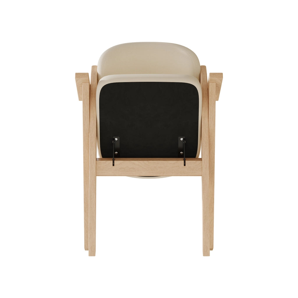 SEDIA PIEGHEVOLE DA PRANZO Set da 2 pezzi Legno massello Beige con braccioli