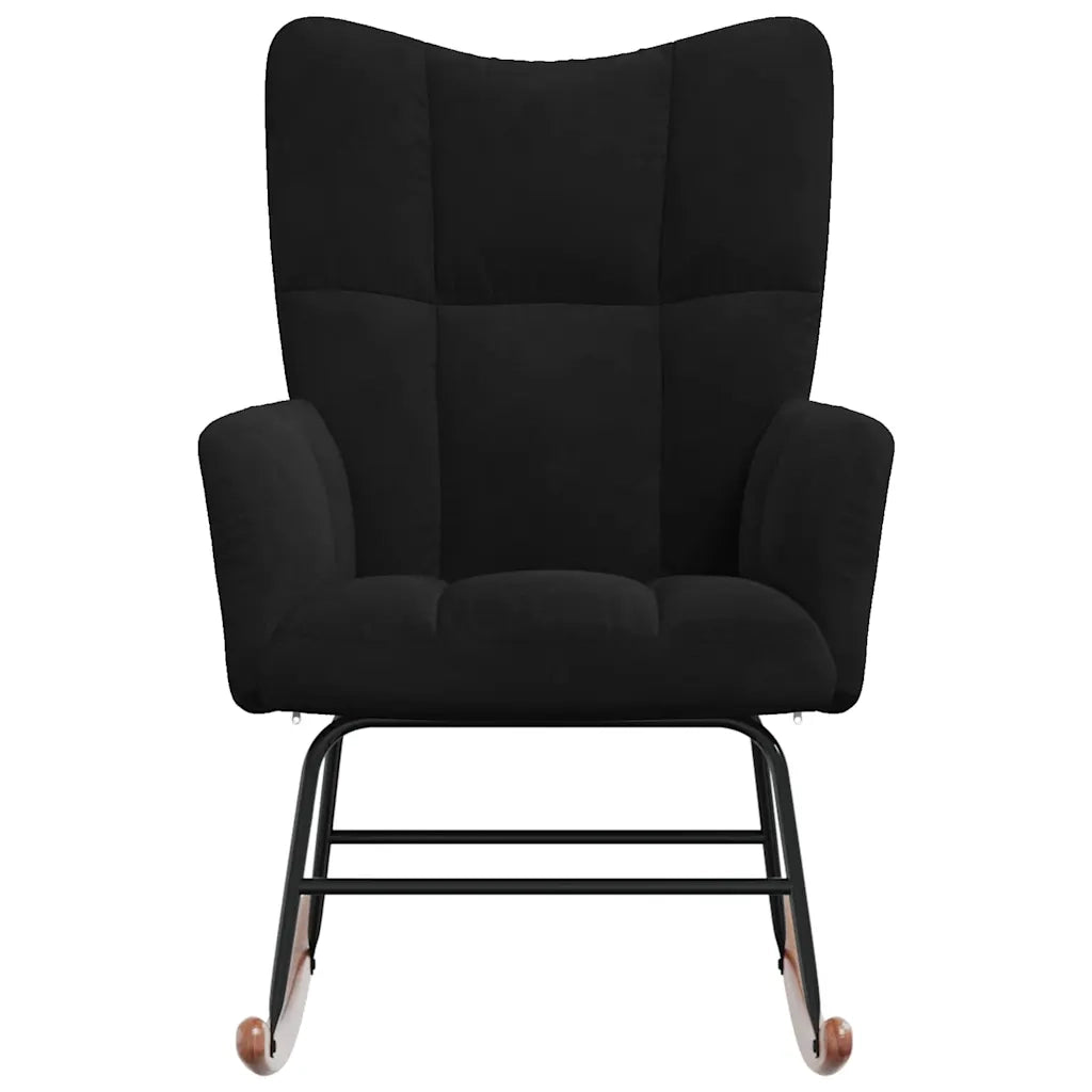 Sedia a Dondolo Nera in Velluto 328145