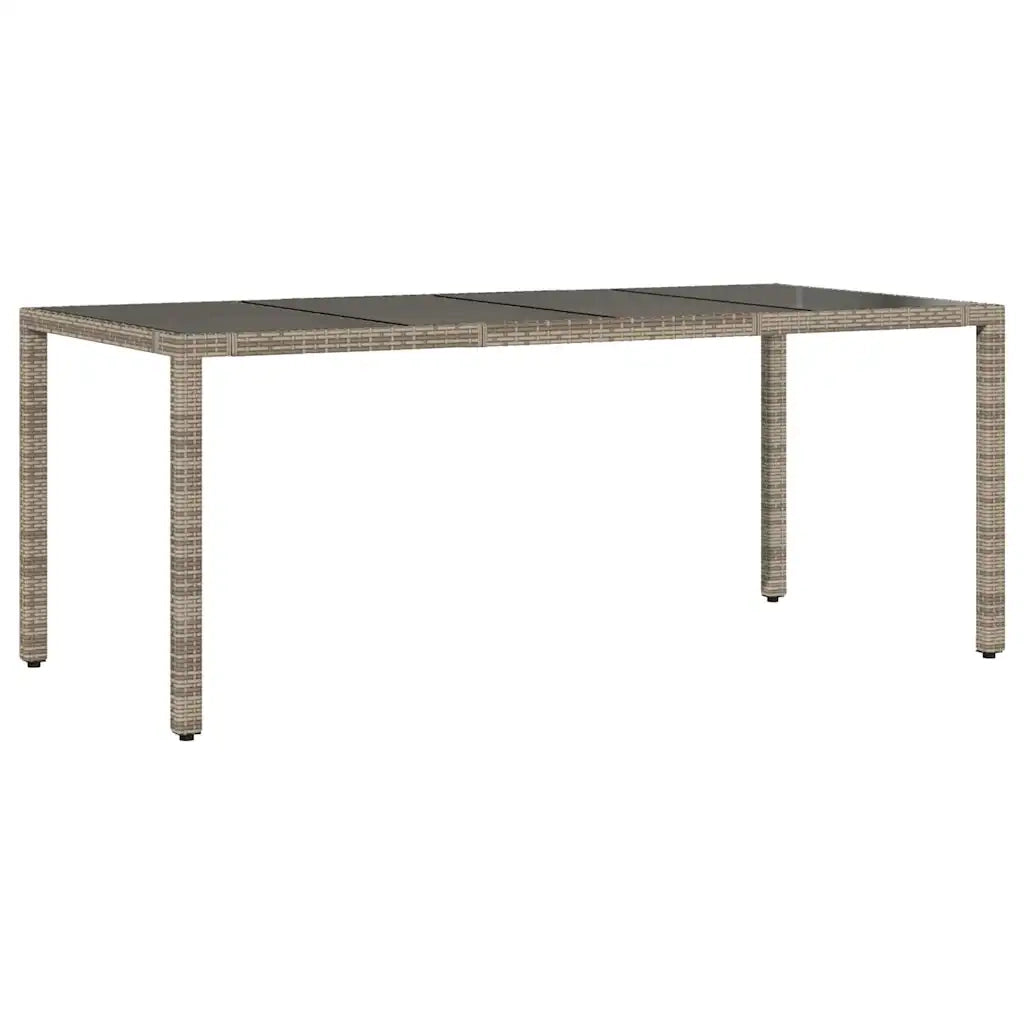 Set da Pranzo per Giardino 7 pcs Grigio polyrattan