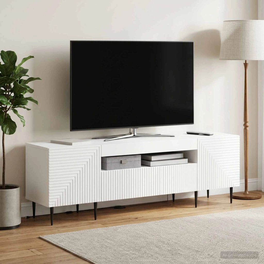 Mobile TV LED HAARLEM 153 x 35 x 43 cm Bianco 896905