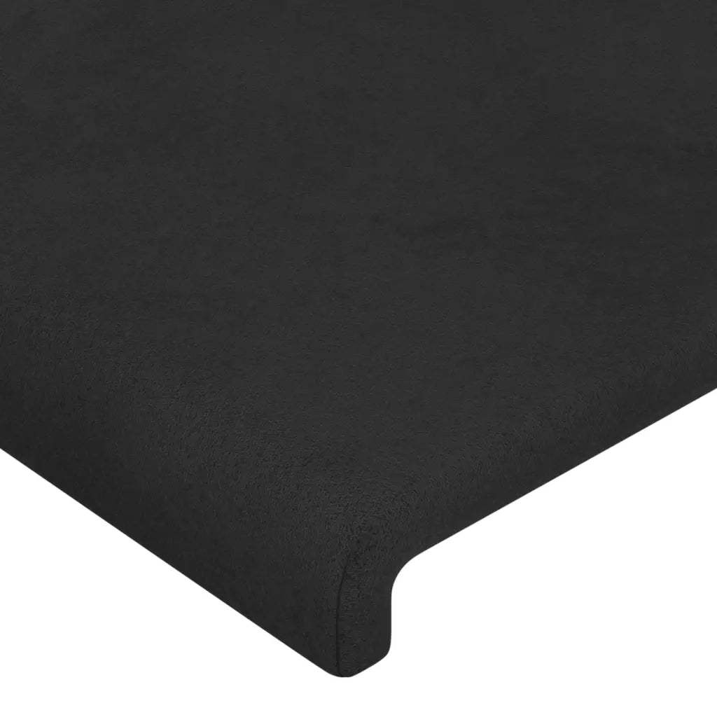 Testiera | Testata a LED Nera 163x16x118/128 cm in Velluto