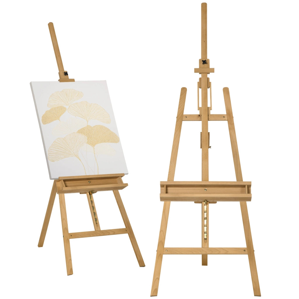 Cavalletto per pittura pieghevole in legno di faggio regolabile treppiede robusto per fai da te 65x110x180-235 cm