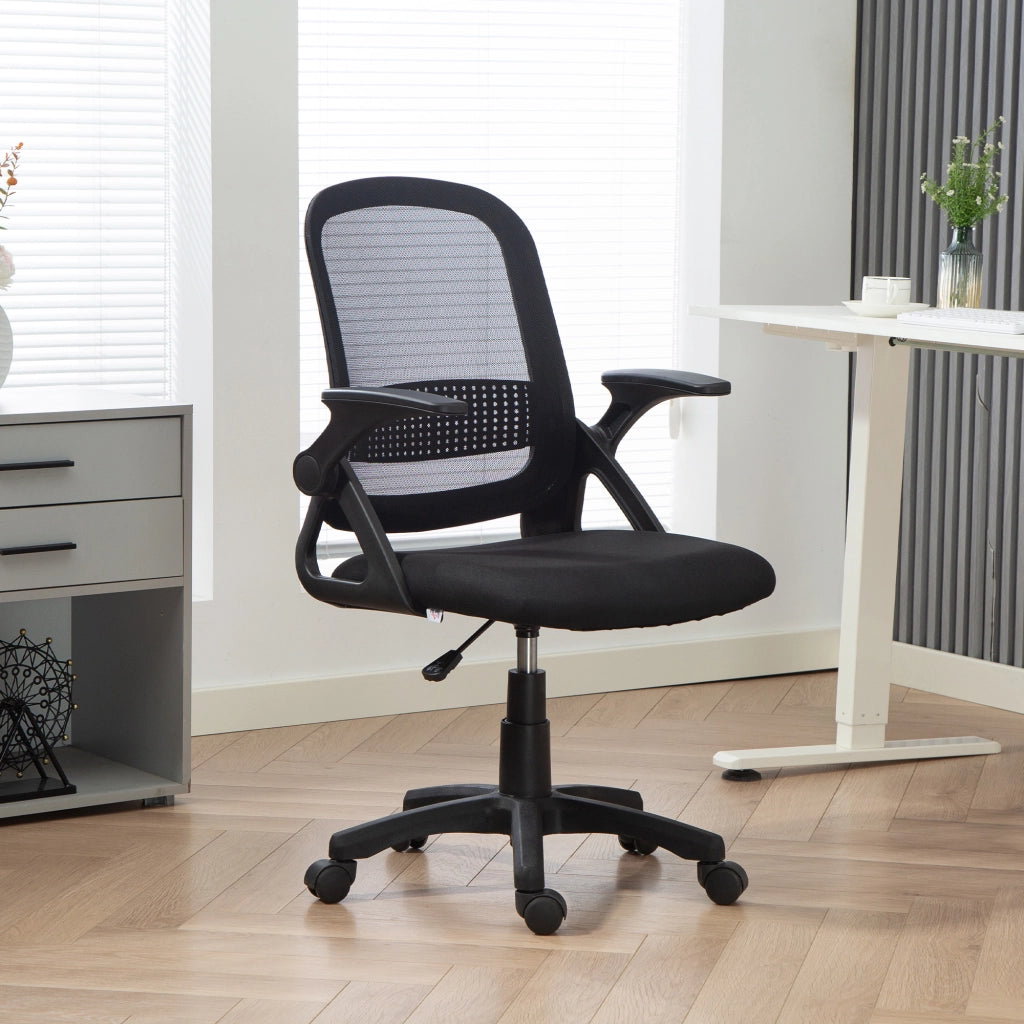Sedia da ufficio ergonomica con schienale in rete e supporto lombare ¨C Minimal ¨C Nero
