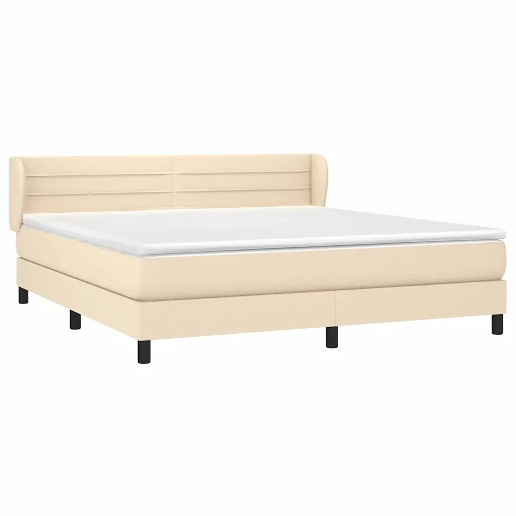 Giroletto a Molle con Materasso Crema 160x200 cm in Tessuto 3126338
